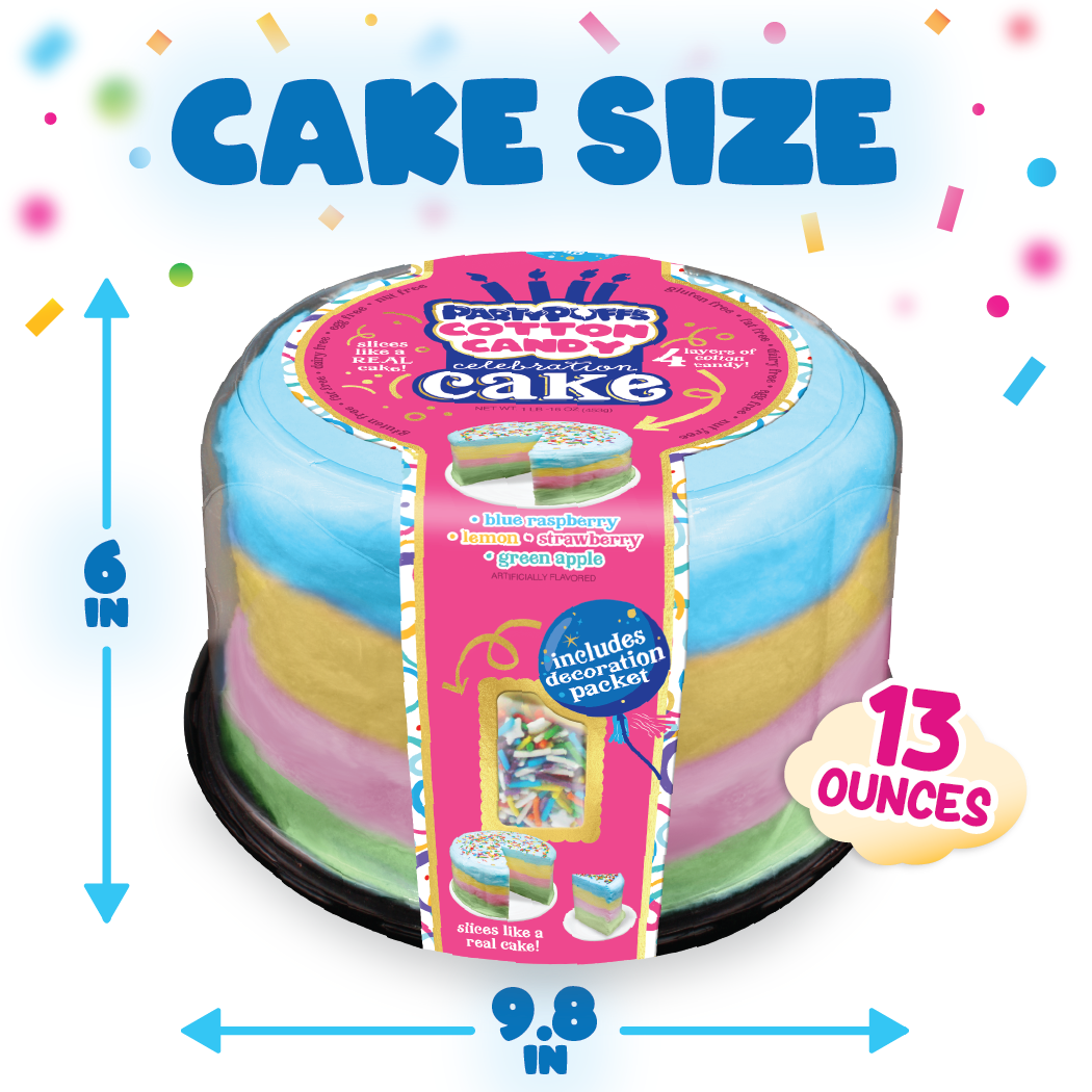 Rainbow 13oz Jumbo Cotton Candy Cake