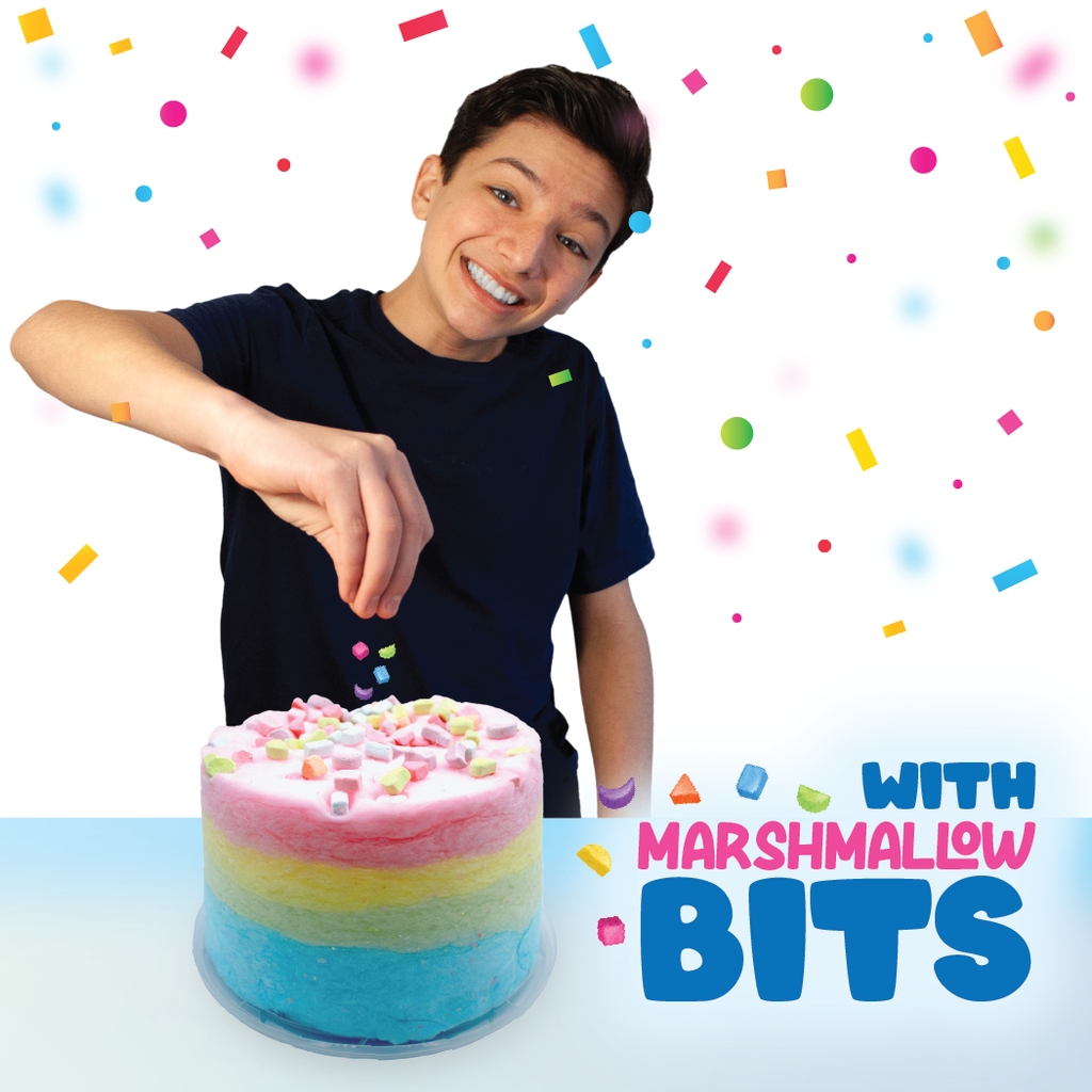 Sprinkle Pose Rainbow 4.2oz Cotton Candy Cake – PartyPuffs Cotton Candy