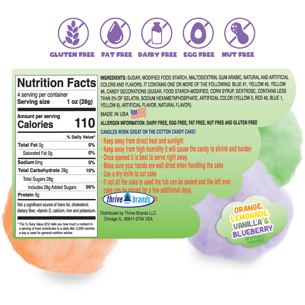 Halloween 4.2oz Cotton Candy Cake