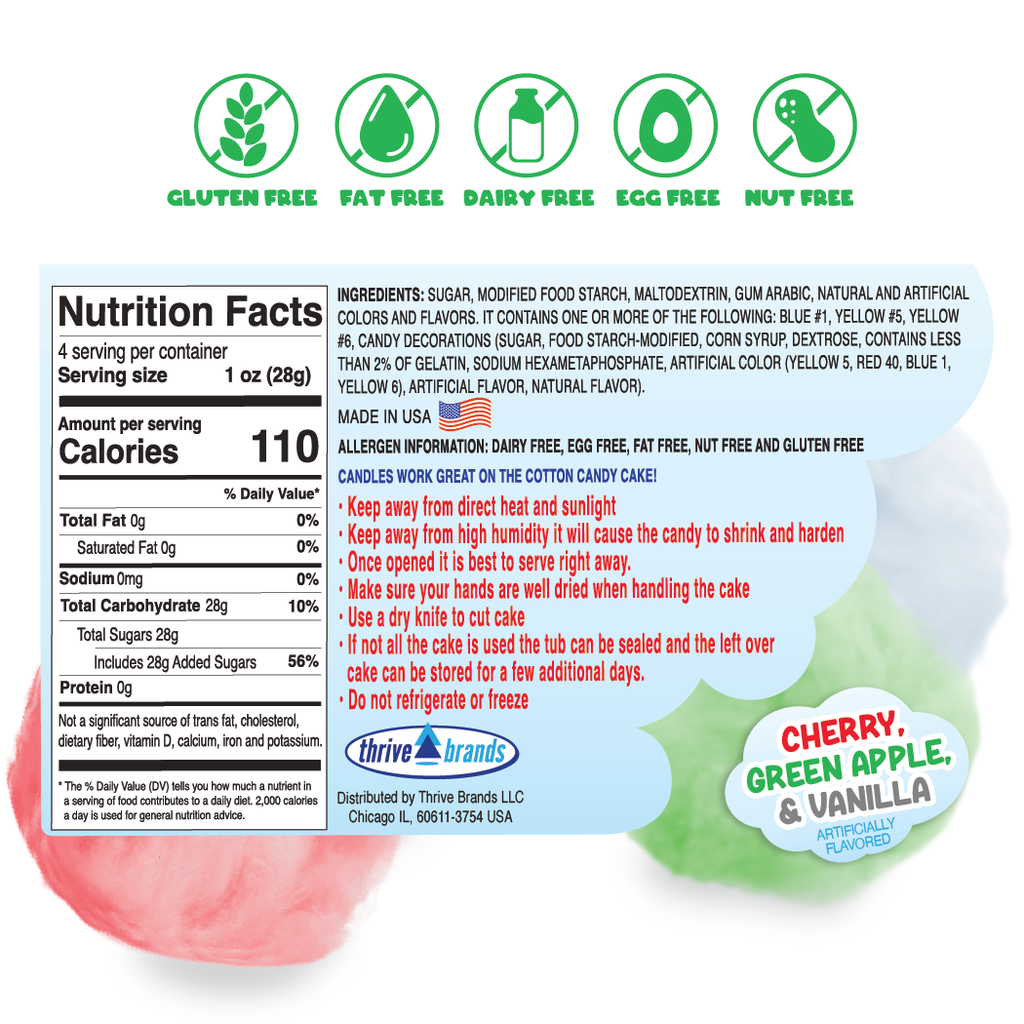 Holiday 4.2oz Cotton Candy Cake